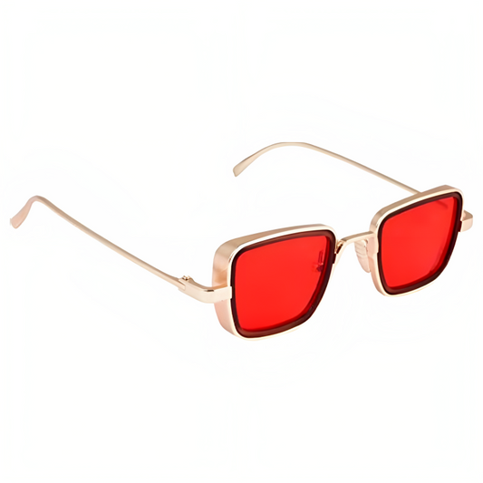 Jubleelens - Kabir Square Shade- Red Color Modern Look with UV Protection